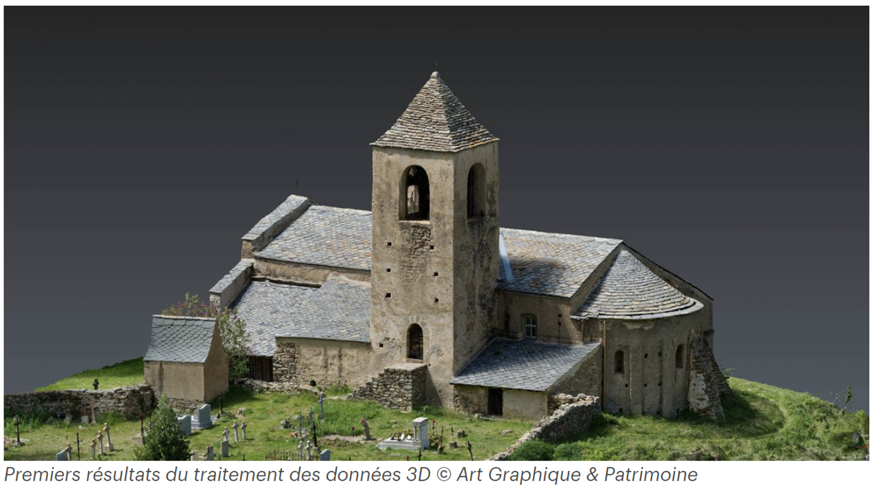 Modelisation Numerique HD Eglise Sainte-Marie de la Trinité de Prats-Balaguer